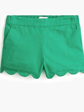 J.Crew Factory Girls’ Scallop-Hem Pull-On Shorts (Green) - Size 6 - NWT